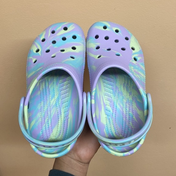 Crocs Classic Marbled Clog “Purple Blue Yellow” - Picture 5 of 16